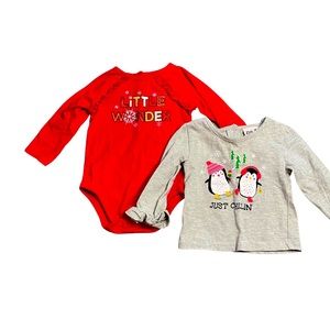 Baby Girl Long Sleeve Holiday Christmas Tops Bundle